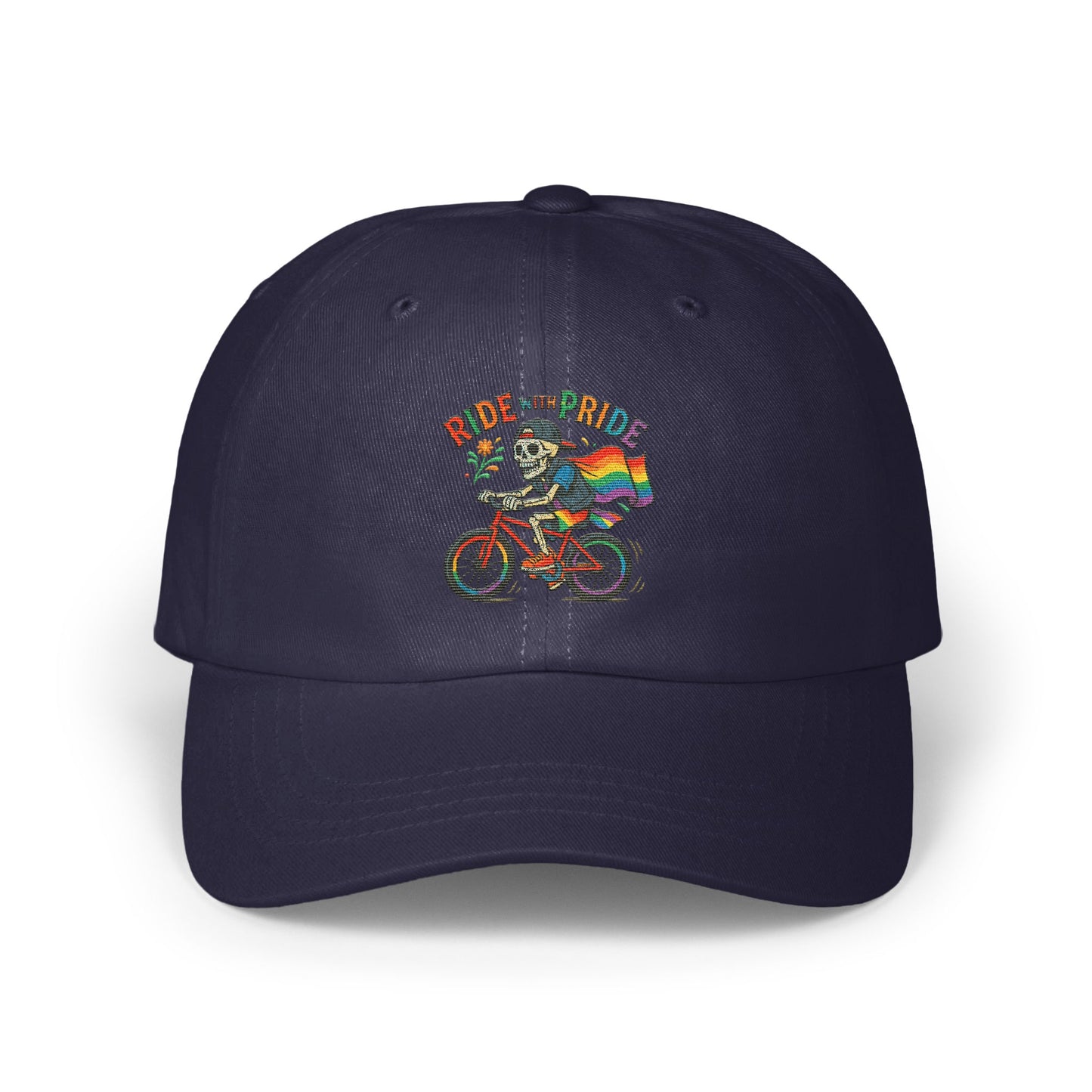 Ride the Pride Biking Skull Embroidered Hat product type
