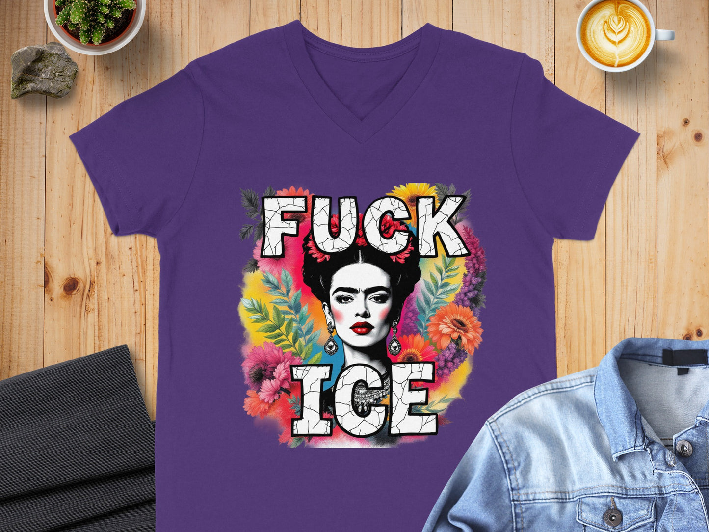 Bold Colorful Fuck Ice Statement T-shirt