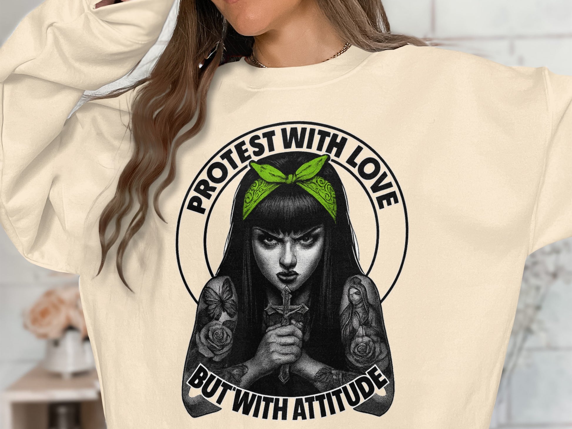 Protest with Love But with Attitude design top