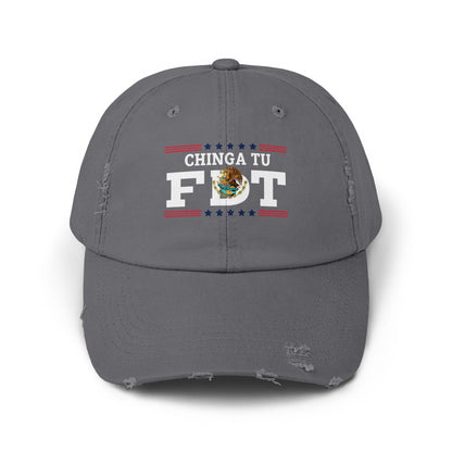 Chinga Tu FDT Distressed Gray Baseball Cap product