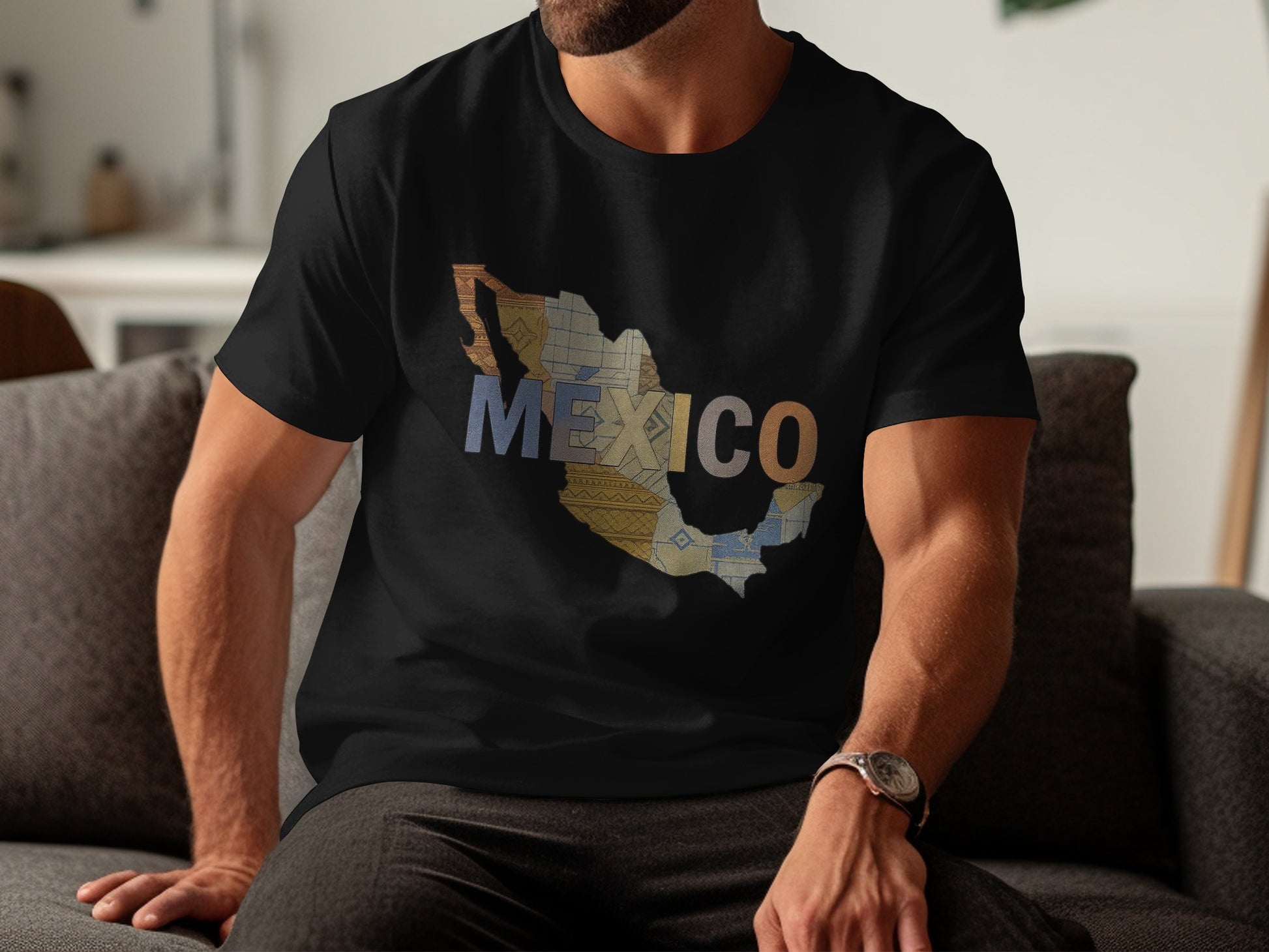 Mexico Map Graphic T-Shirt Mexican Culture Apparel product