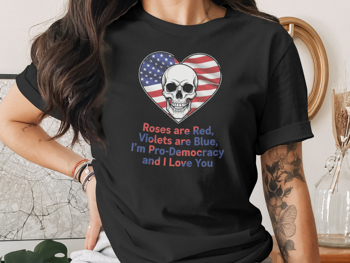 Roses are Red Violets are Blue Pro-Democracy T-Shirt
