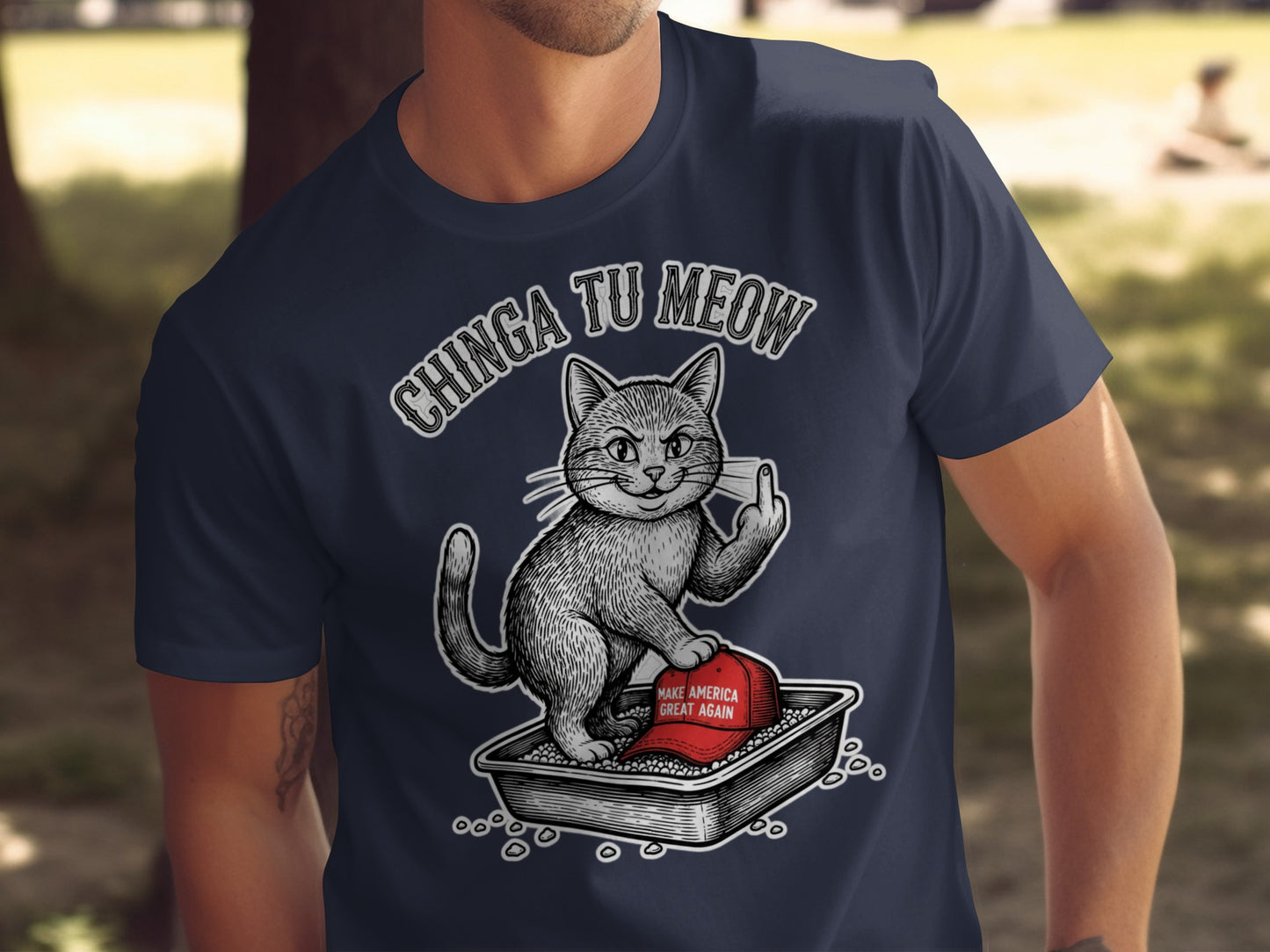 Chinga Tu Meow Cat Middle Finger MAGA Hat product type