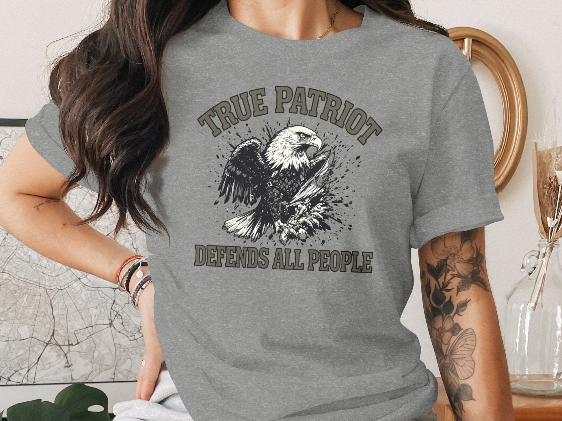 True Patriot Defends All People Graphic Tee