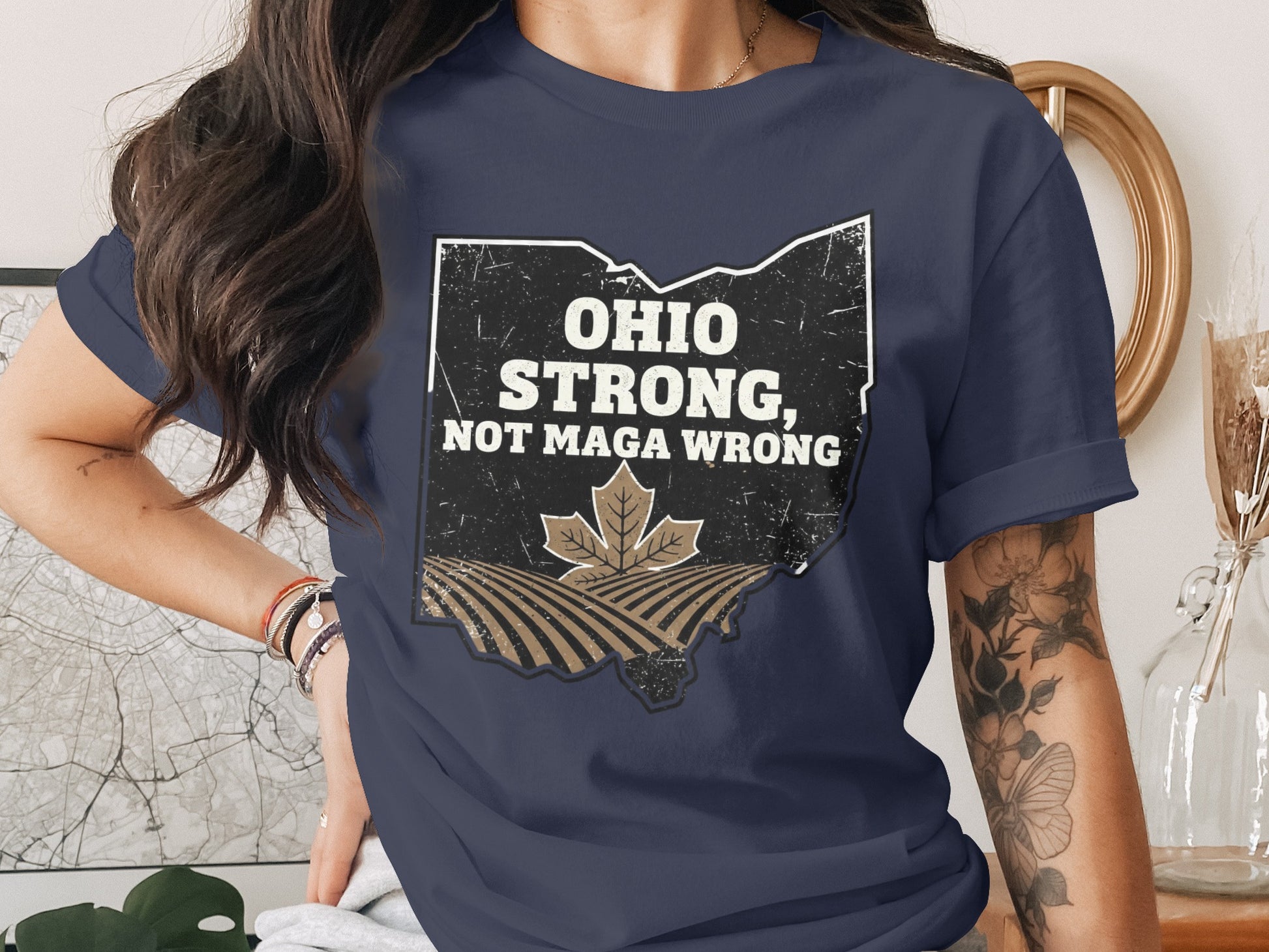 Ohio Strong Not Maga Wrong Statement T-shirt product type