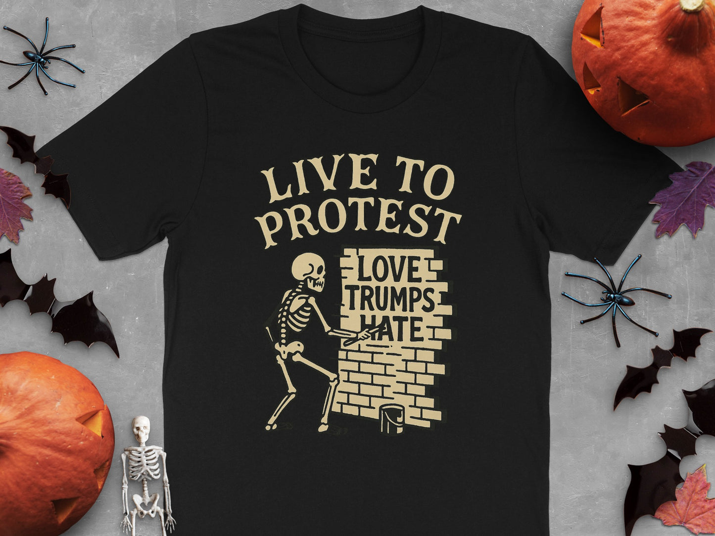 Live to Protest Skeleton Graphic T-Shirt product type
