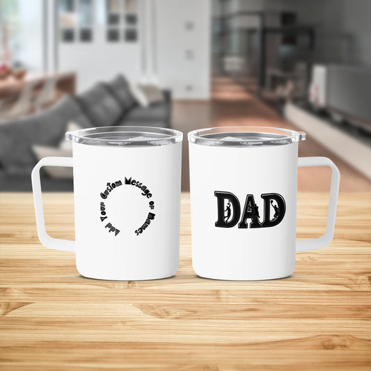 Custom Message Dad Printed White Insulated Mug product