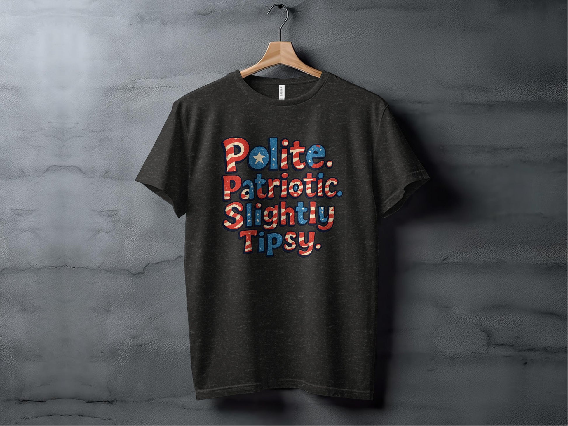 Polite Patriotic Slightly Tipsy Graphic T-shirt product