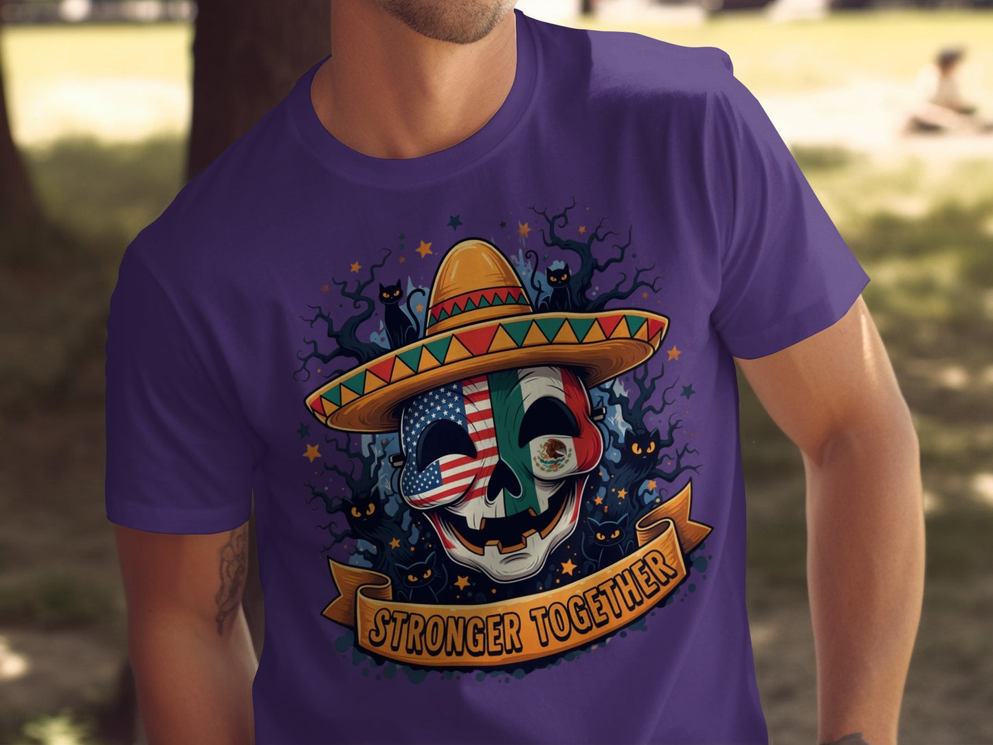 Stronger Together Skull Graphic T-Shirt top product type