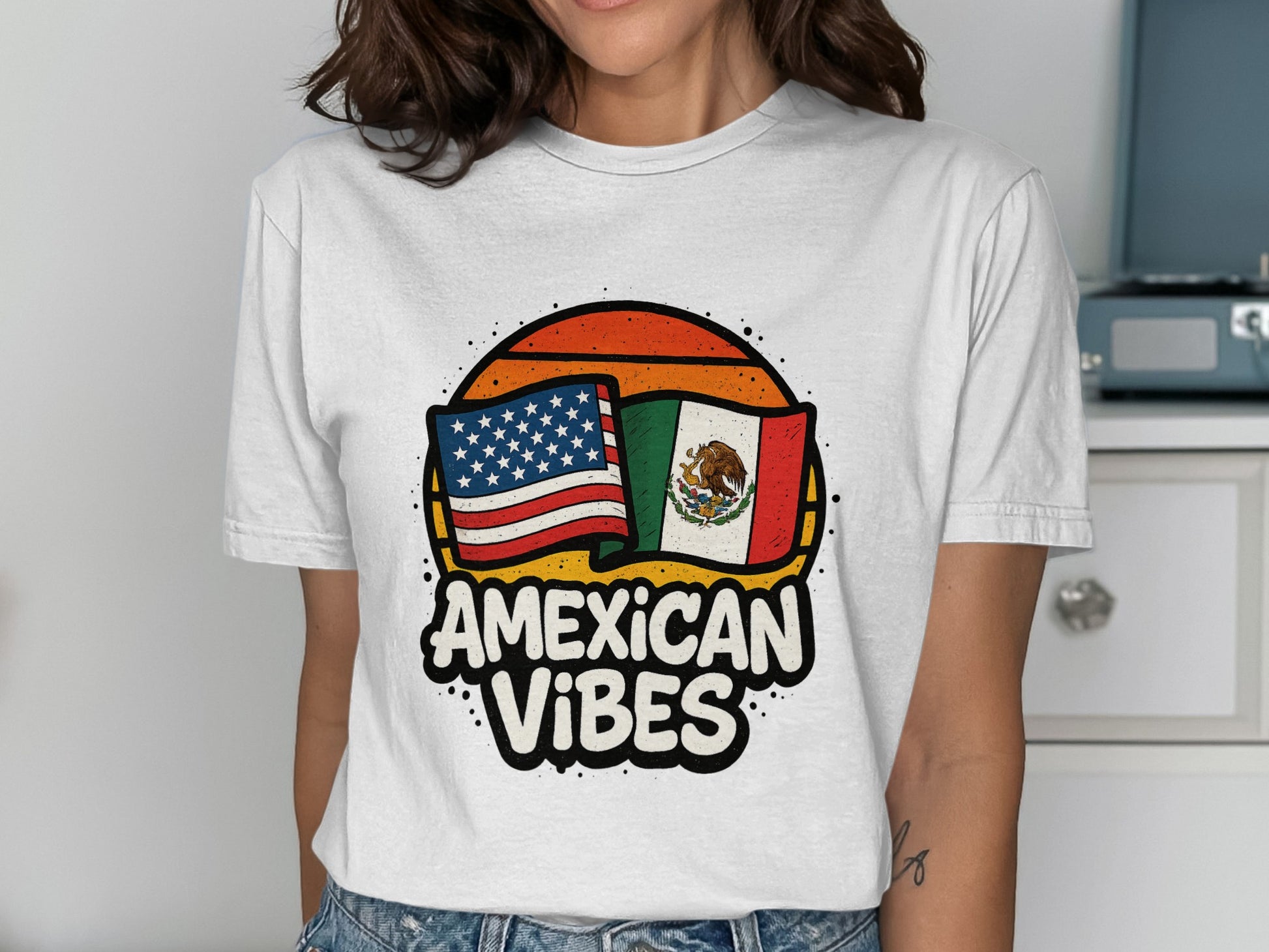 Amexican Vibes USA and Mexico Flag T-Shirt product