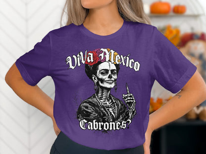 Viva Mexico Cabrones Skull Art Graphic Tee product