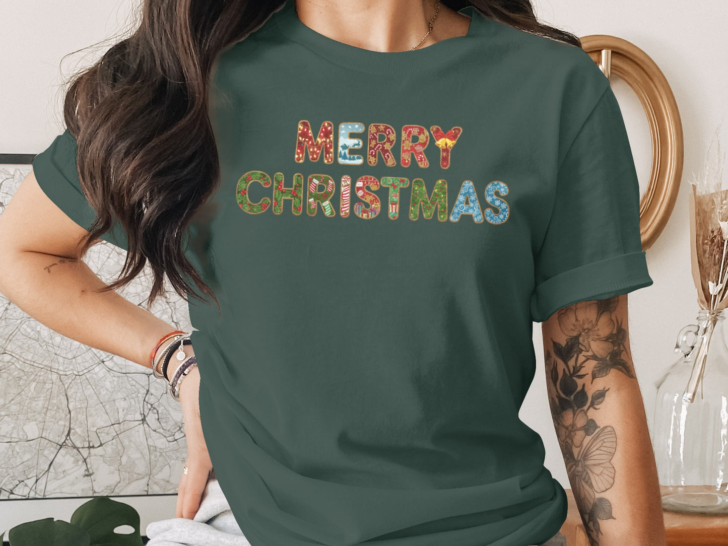 Festive Merry Christmas Graphic Tee for Holiday Season