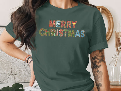 Festive Merry Christmas Graphic Tee for Holiday Season