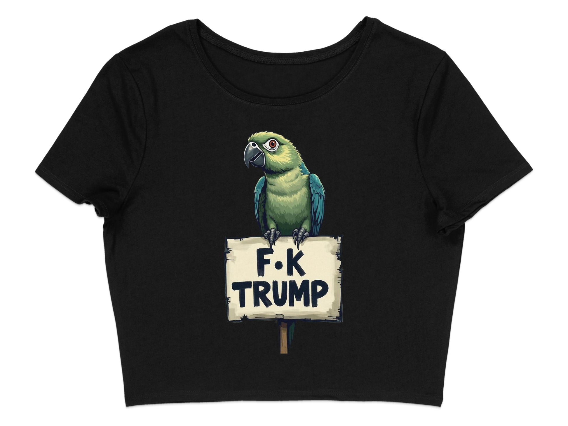 Parrot Holding Sign F K Trump Black Top product