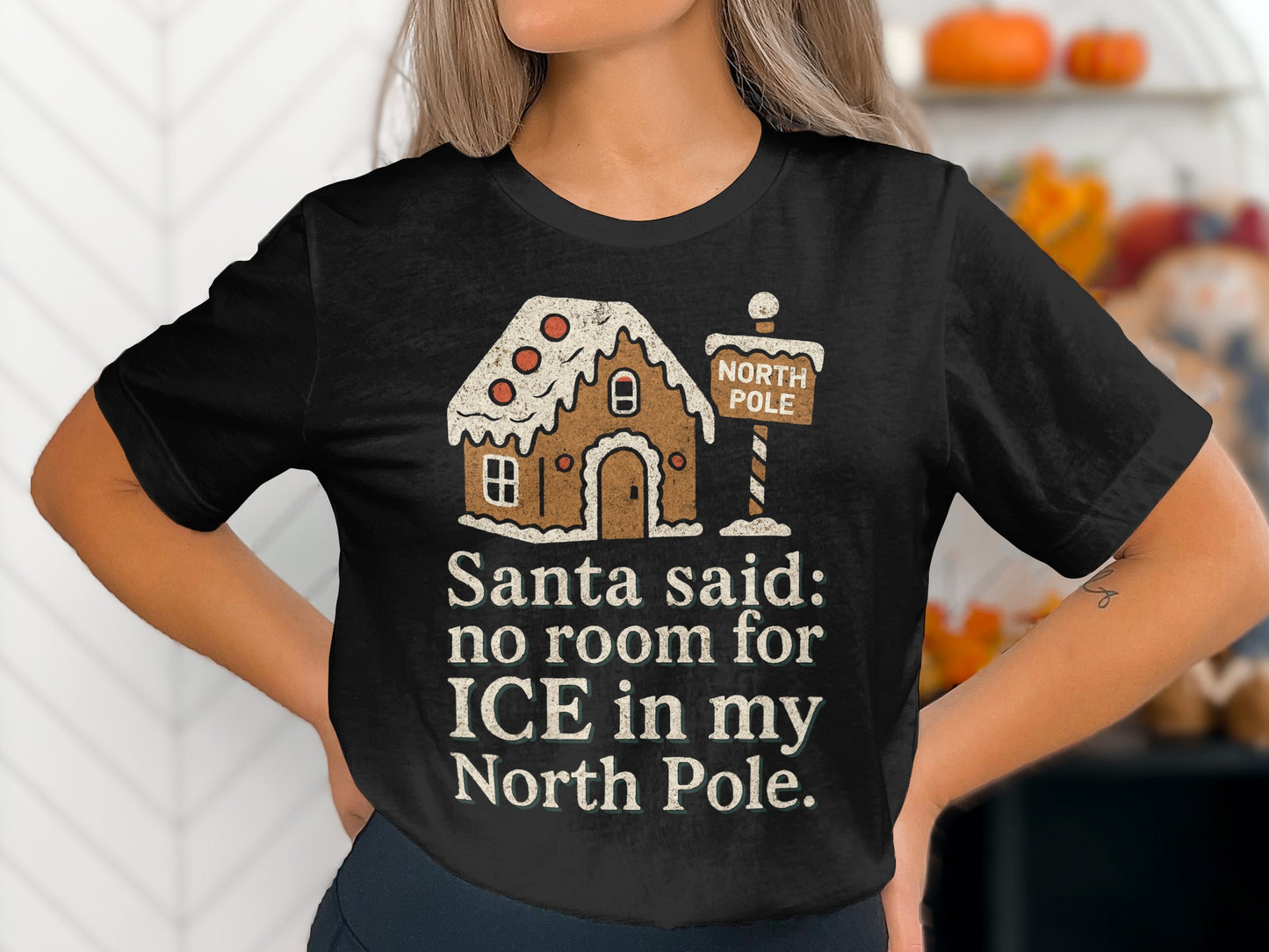 Santa Said No Room for ICE in North Pole T-shirt