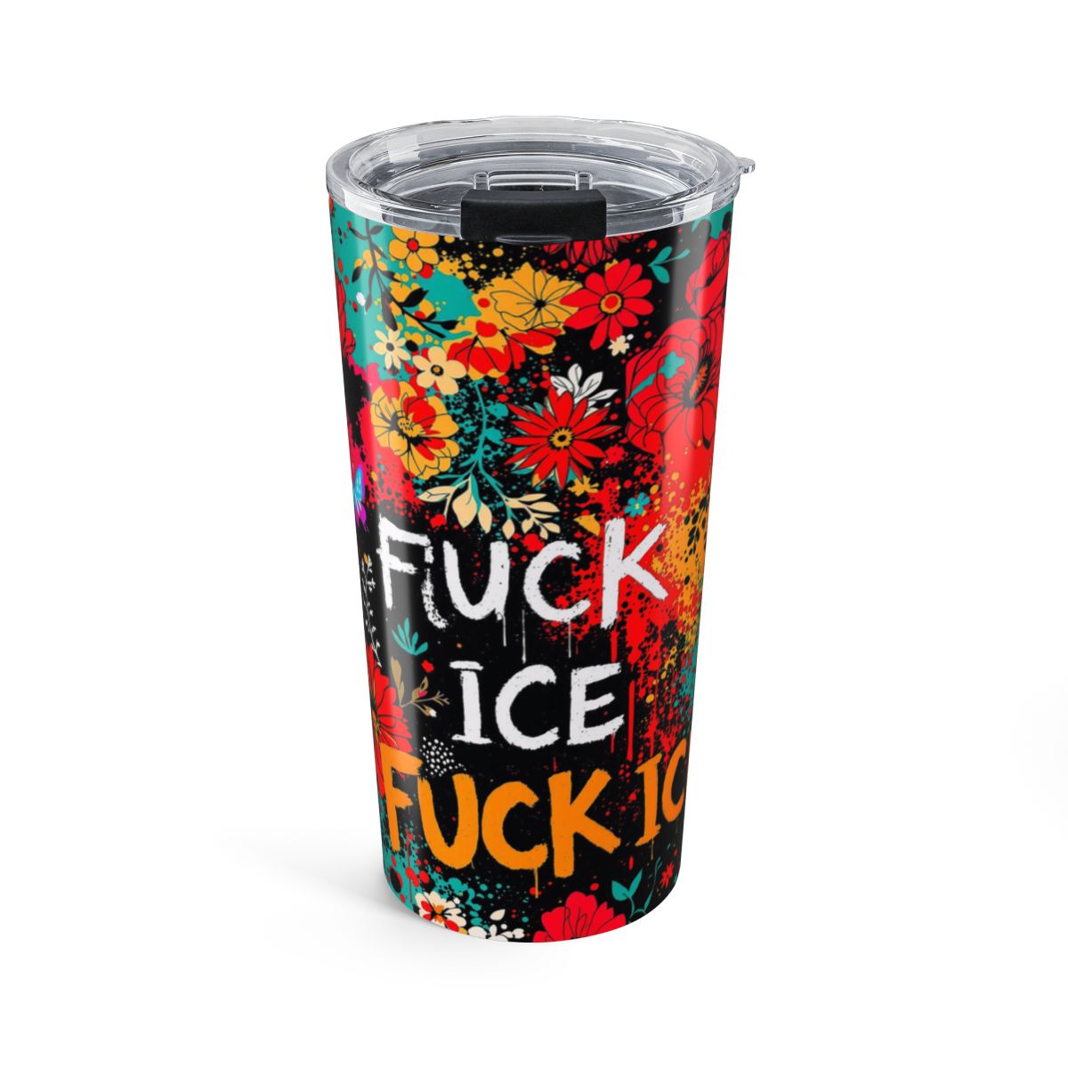 Colorful Floral F*** ICE Design Tumbler