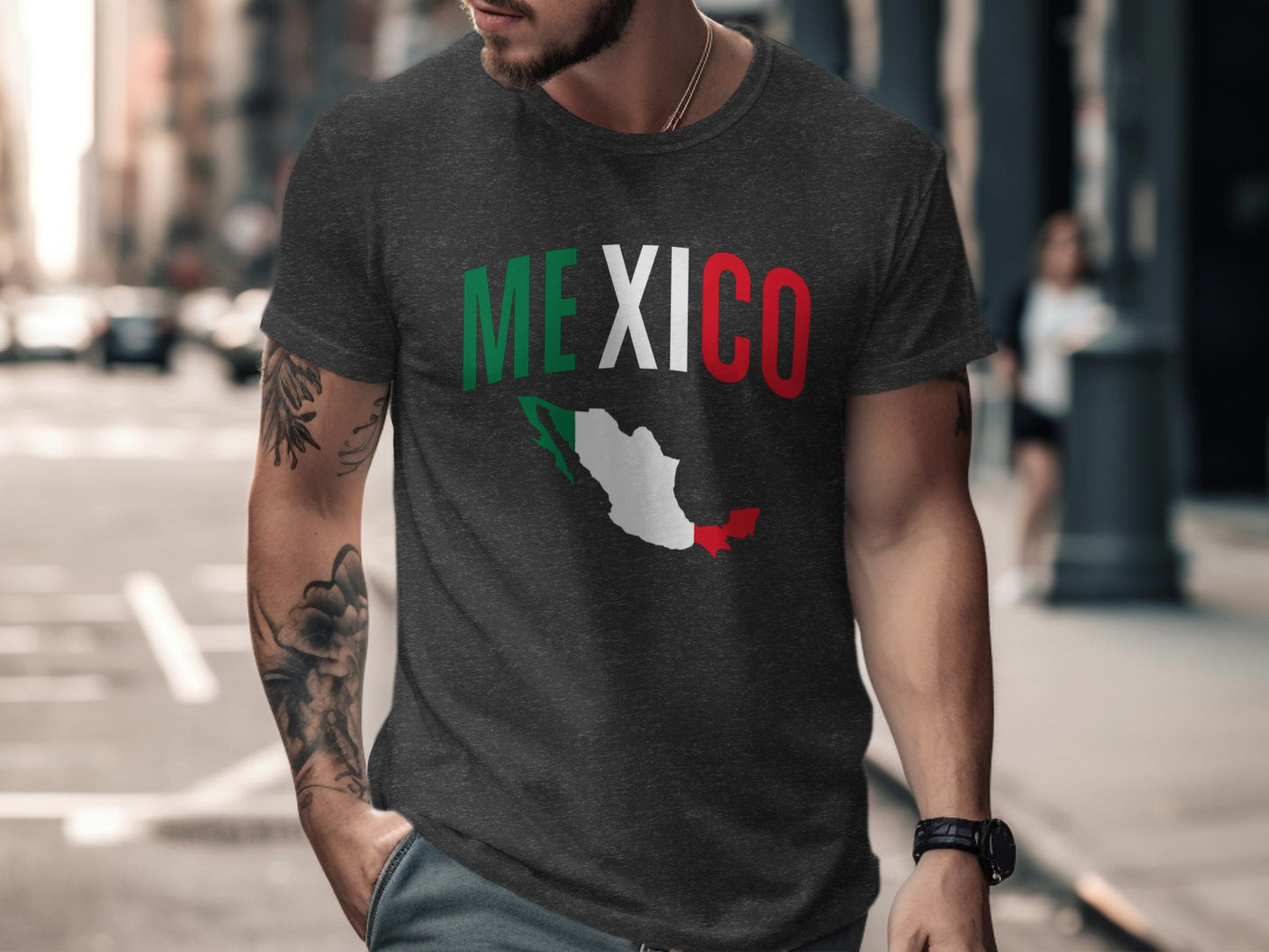 Mexico Text Map Graphic Short Sleeve T-Shirt product