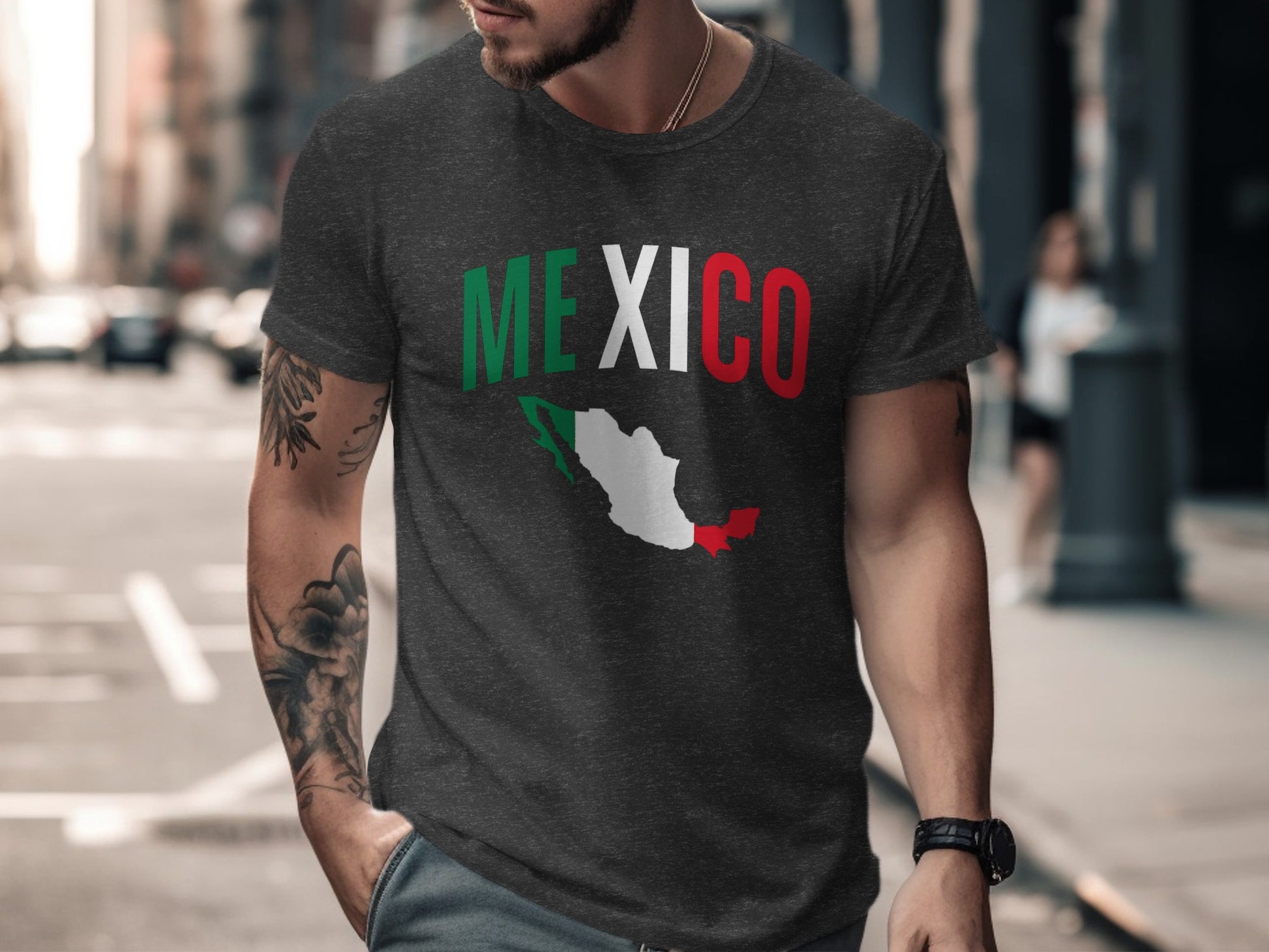 Mexico Text Map Graphic Short Sleeve T-Shirt product