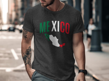 Mexico Text Map Graphic Short Sleeve T-Shirt product