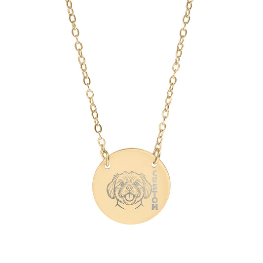 Custom Dog Illustration Personalized Necklace Design
