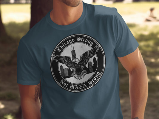Chicago Strong Not MAGA Wrong Eagle T-Shirt Product