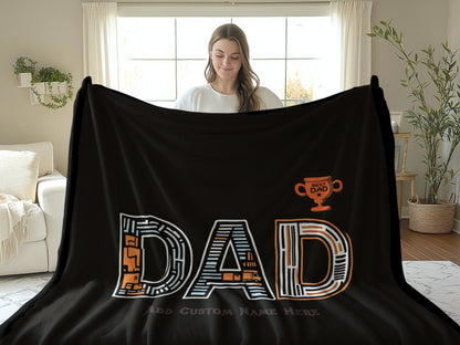 Personalized Best Dad Trophy Design Blanket product type
