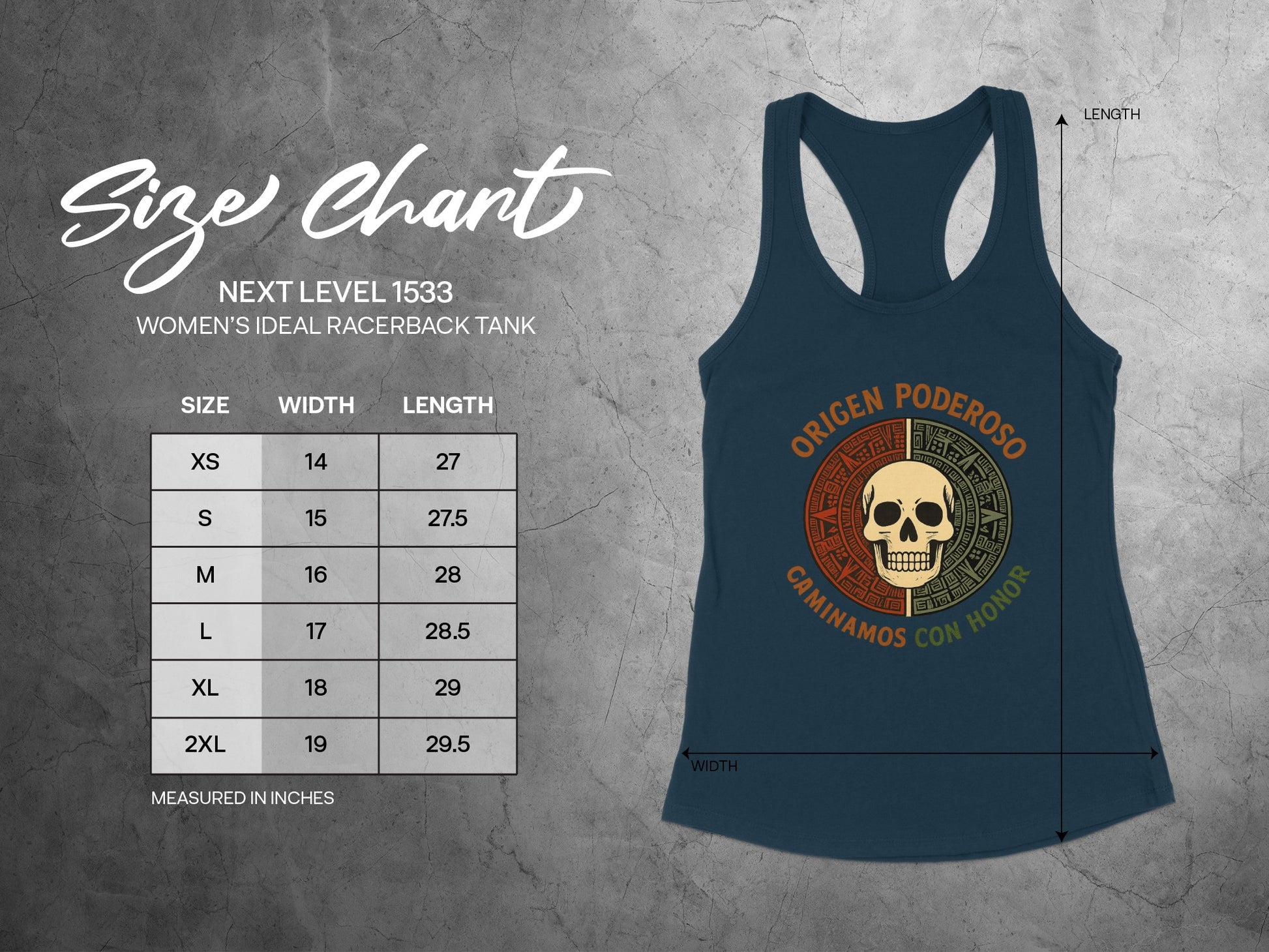 Origen Poderoso Skull Caminamos Con Honor Racerback Tank