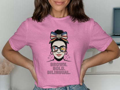 Brown Bold Bilingual Graphic T-Shirt product