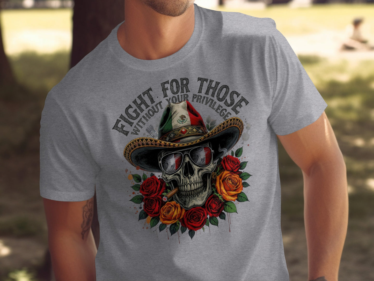 Fight For Those Without Your Privilege Skull T-Shirt