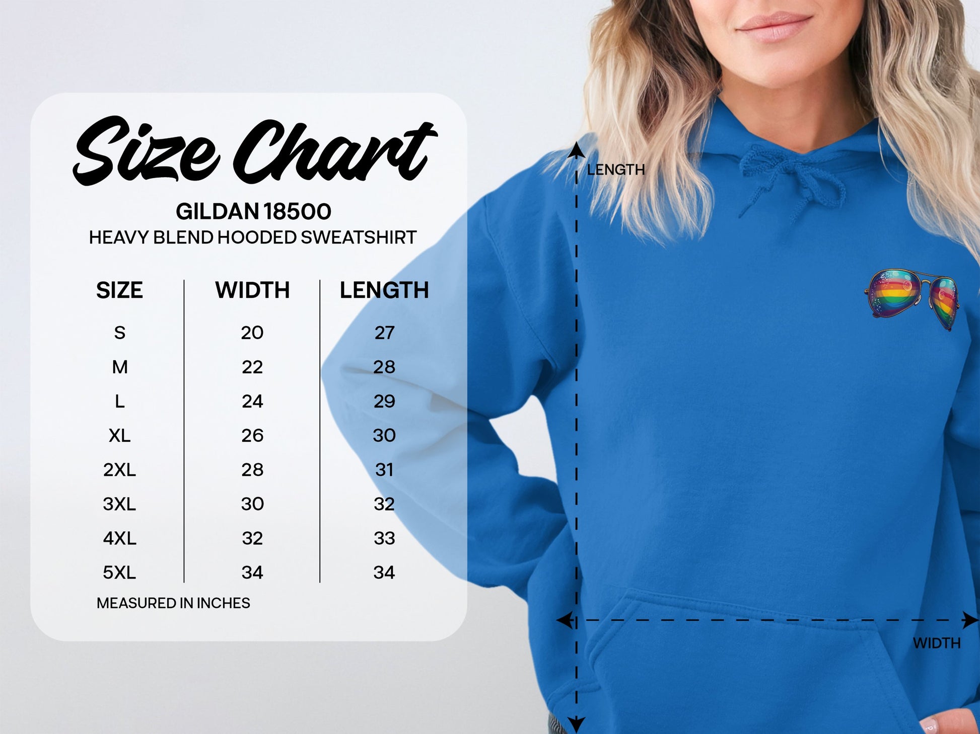 Colorful Sunglasses Graphic Heavy Blend Hooded Sweatshirt product type