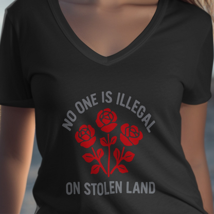 No One Is Illegal On Stolen Land Statement Shirt Product