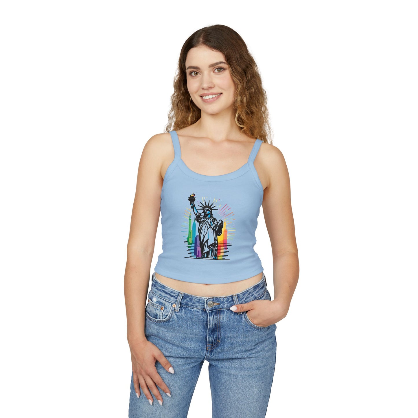 pride tank top Statue of Liberty Women's Spaghetti Strap Tank Top