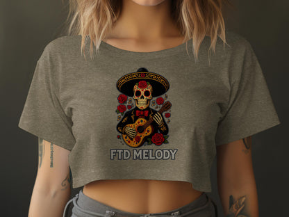 Chic Skull Guitar Graphic Cropped Top FTD Melody product type