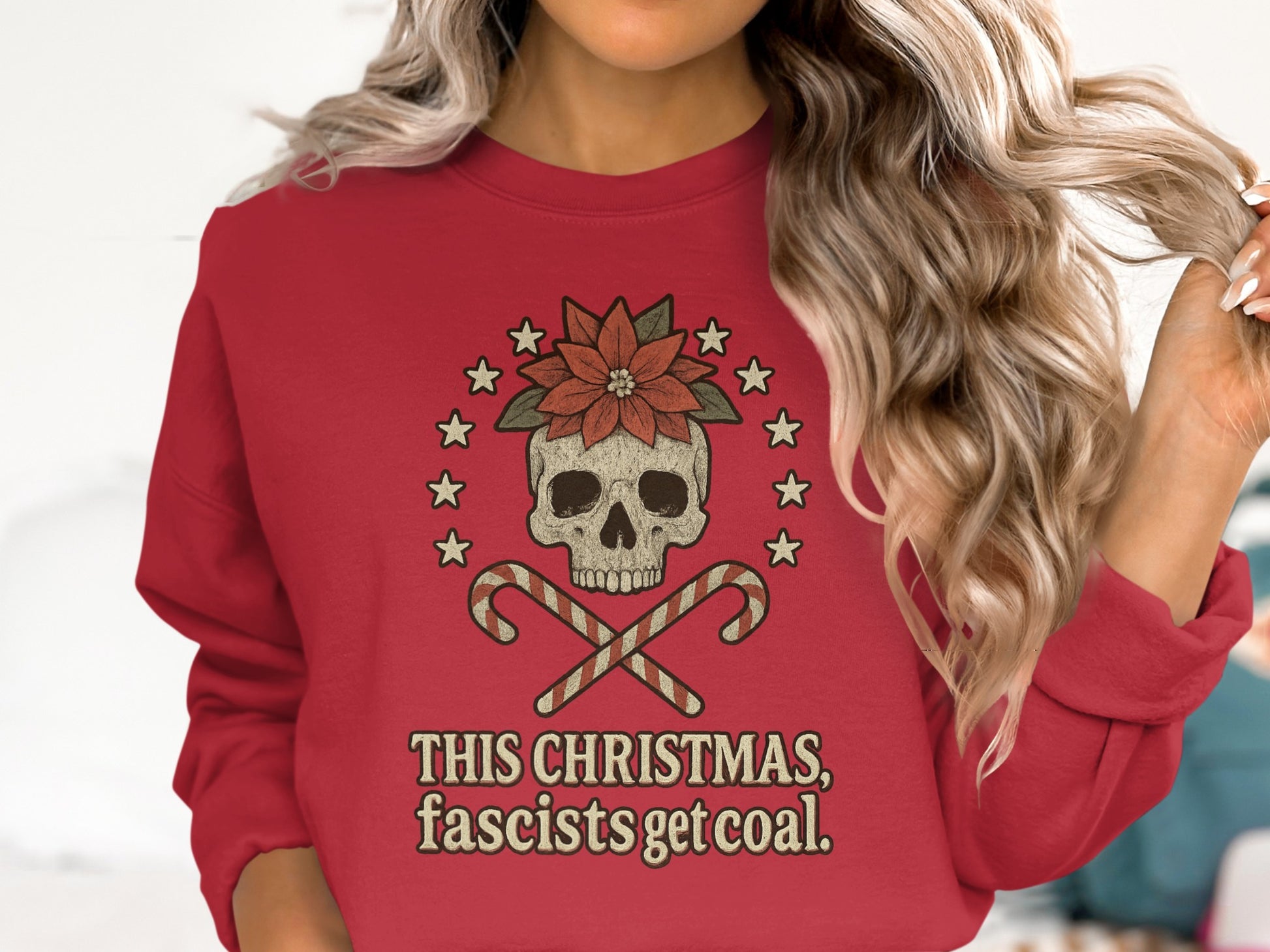 Festive Skull Graphic This Christmas Fascists Get Coal Shirt