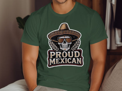 Proud Mexican Skull with Sombrero T-shirt product type
