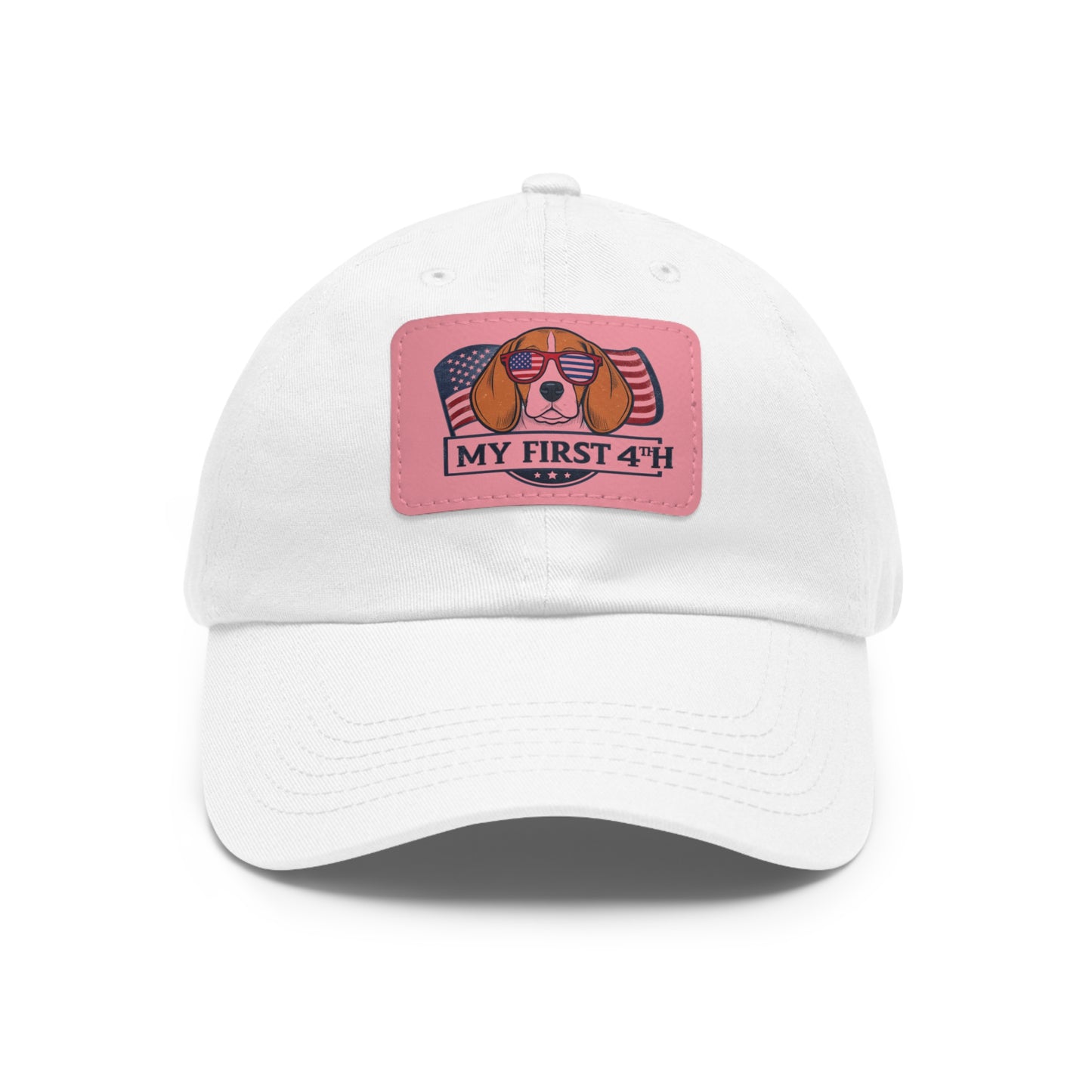 4th of July Dad Hat with Leather Patch (Rectangle)