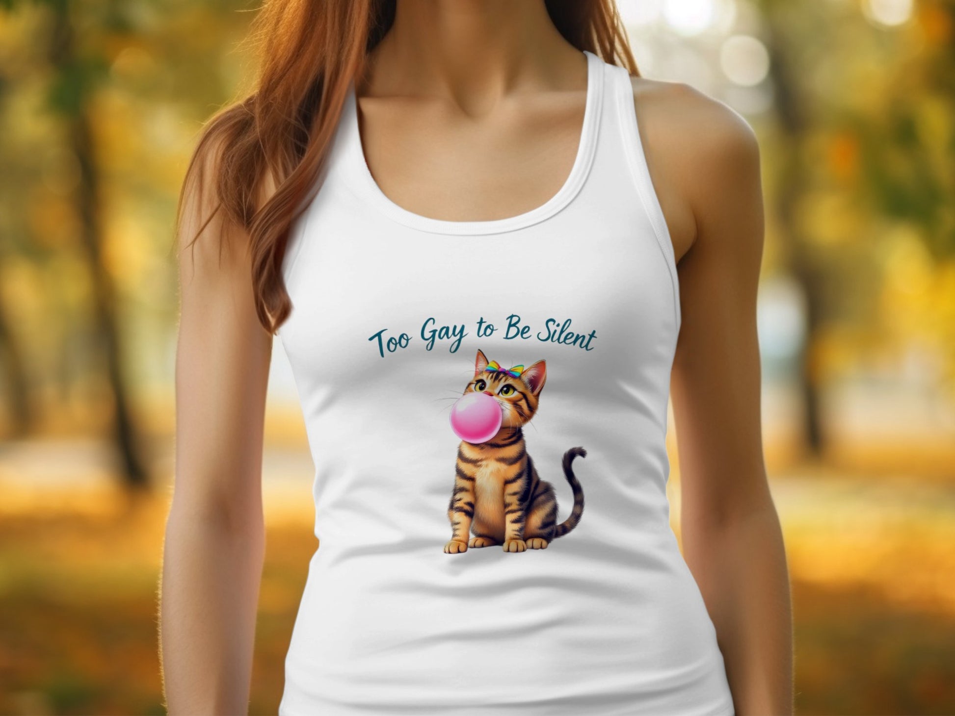 Too Gay to Be Silent Cat Graphic Tank Top product