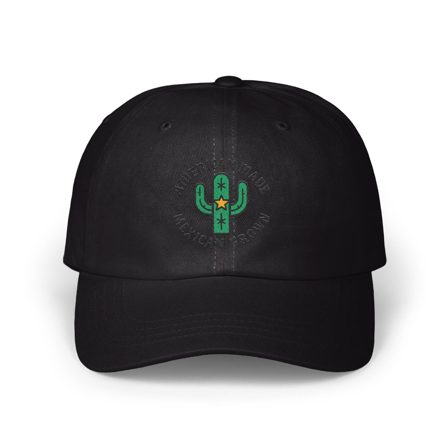 Unisex Black Baseball Cap with Cactus Logo Hat product type
