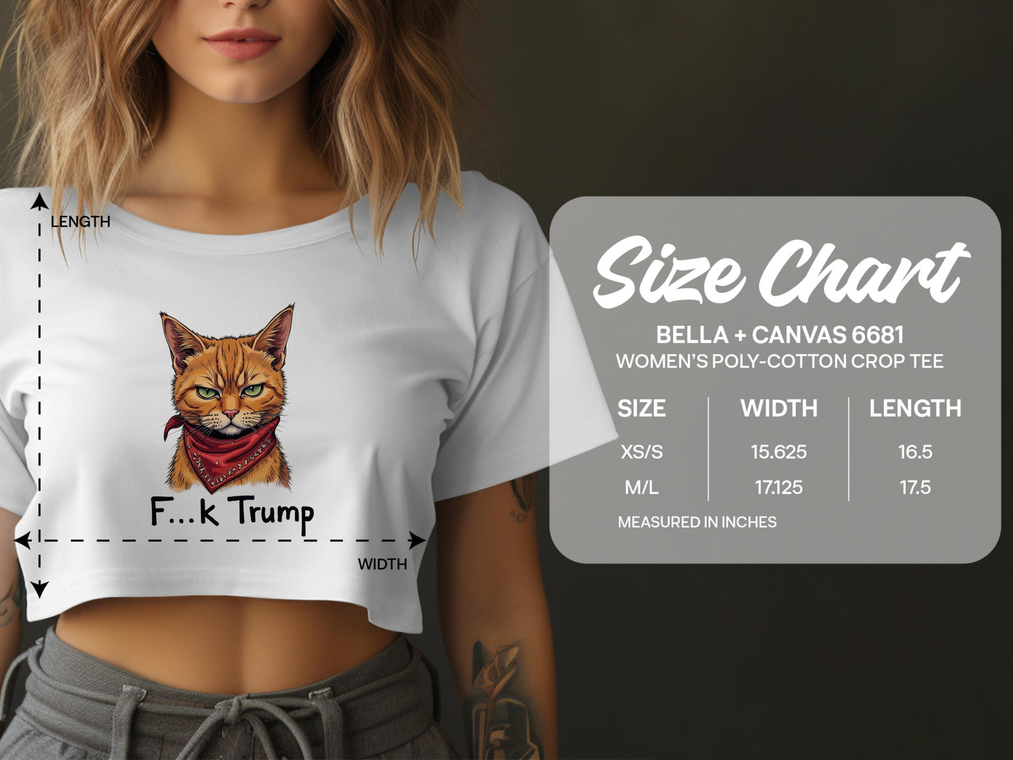 F..k Trump Cat Bella Canvas Crop Tee product type