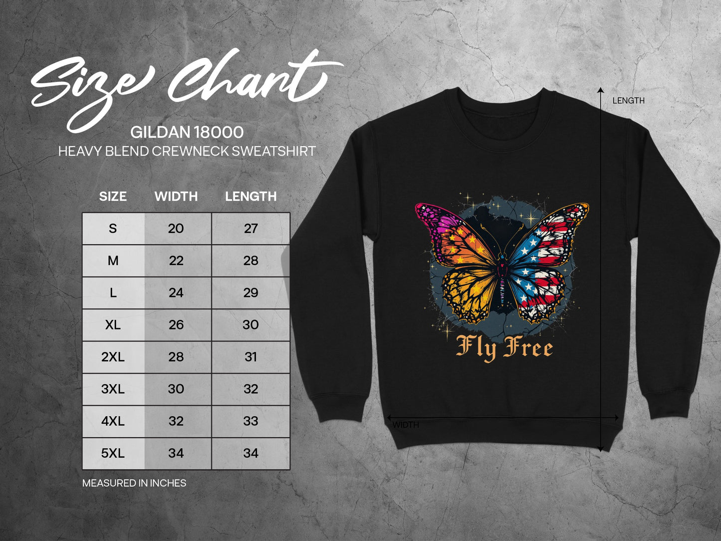 Fly Free Butterfly Graphic Crewneck Sweatshirt product