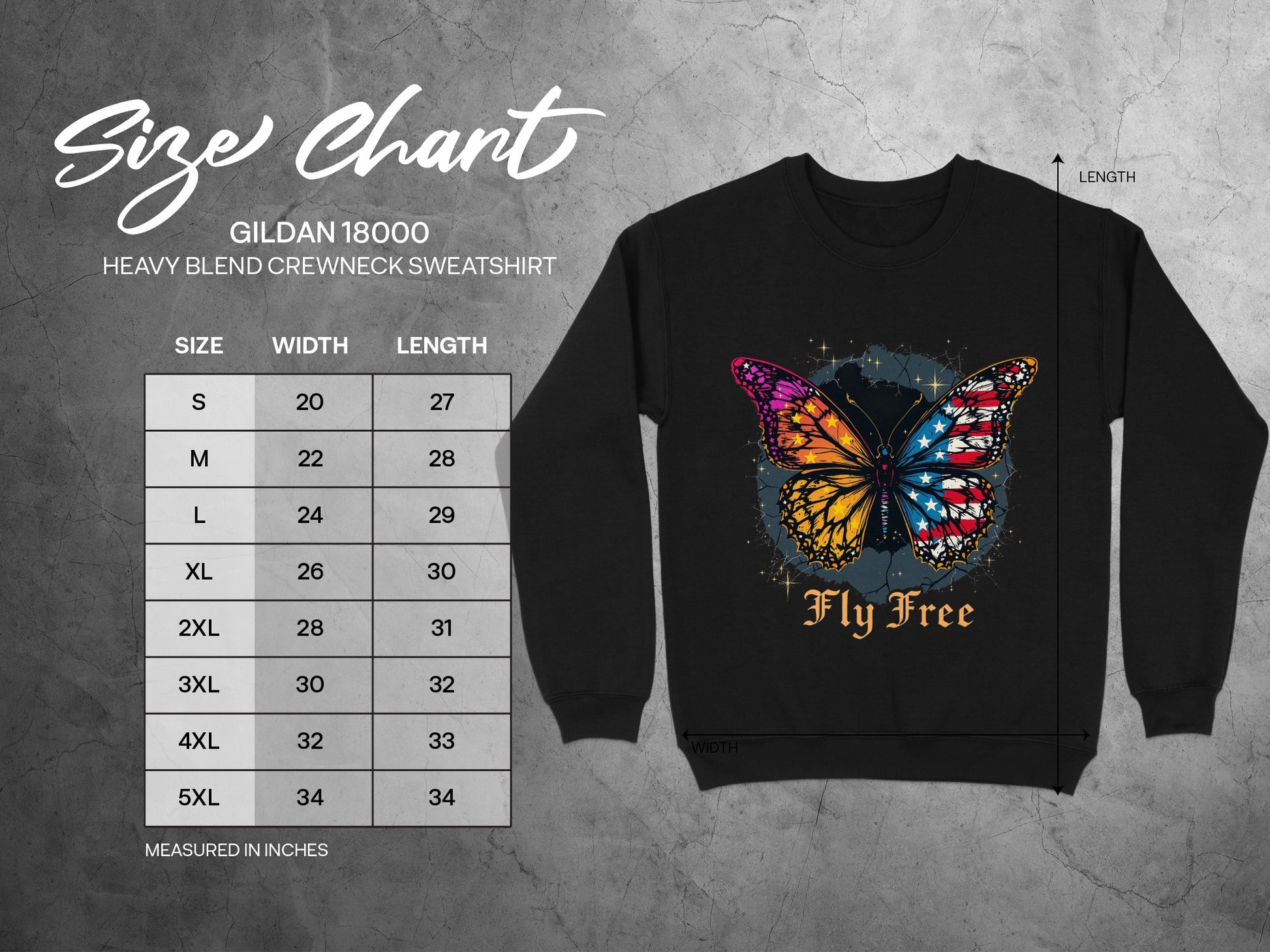 Fly Free Butterfly Graphic Crewneck Sweatshirt product