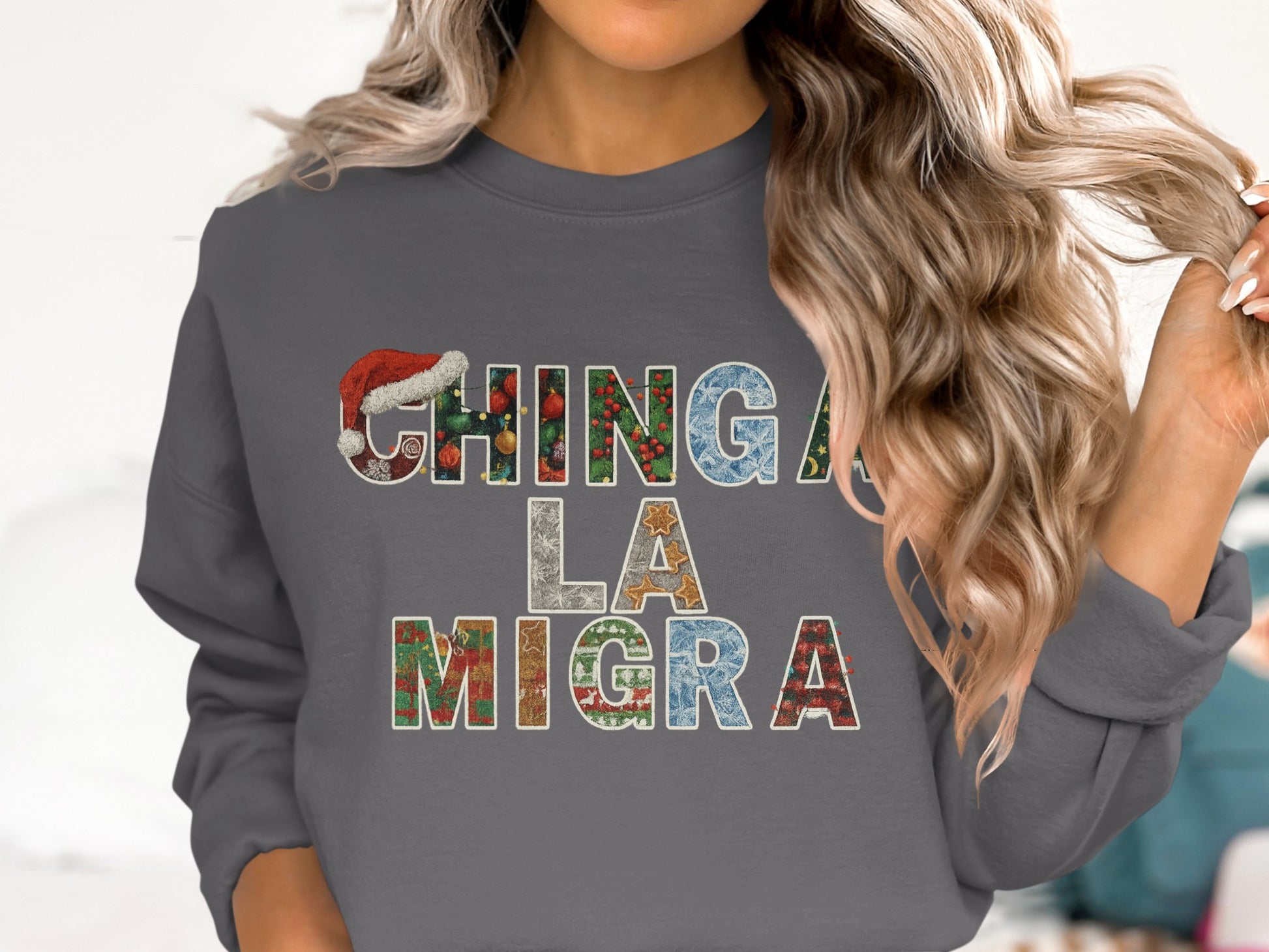 Chinga La Migra Christmas Sweatshirt Holiday Apparel