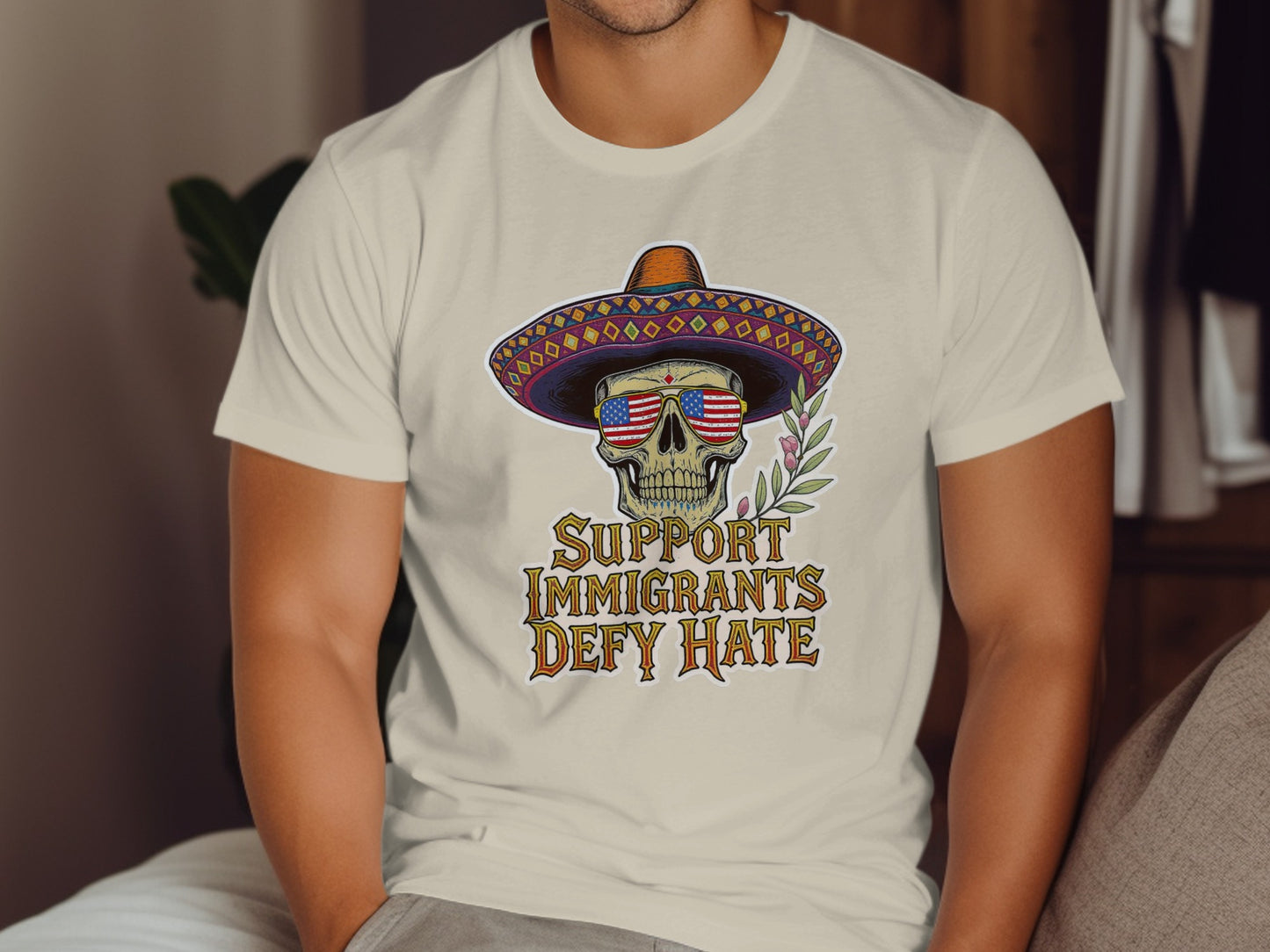 Support Immigrants Defy Hate Unisex T-Shirt product