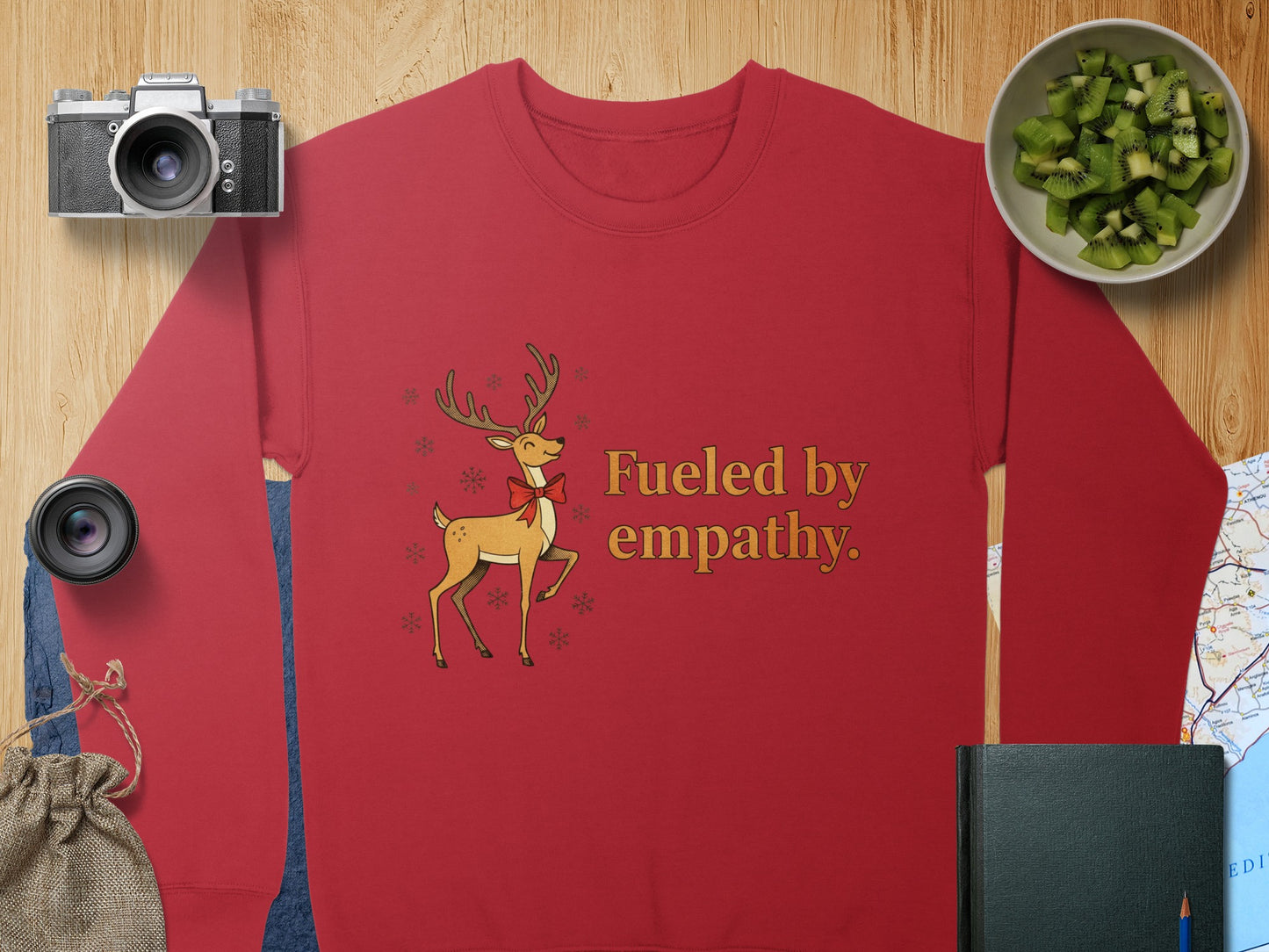 Fueled by Empathy Reindeer Graphic Sweatshirt