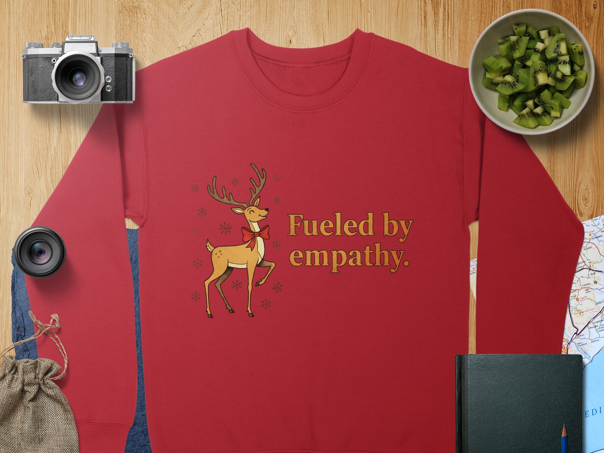 Fueled by Empathy Reindeer Graphic Sweatshirt
