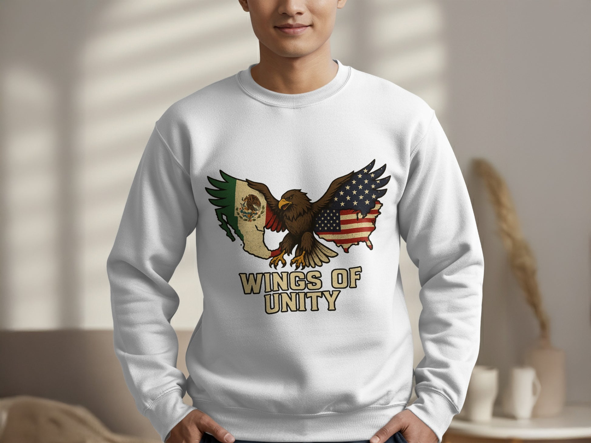 Wings of Unity White Eagle Printed Sweatshirt product