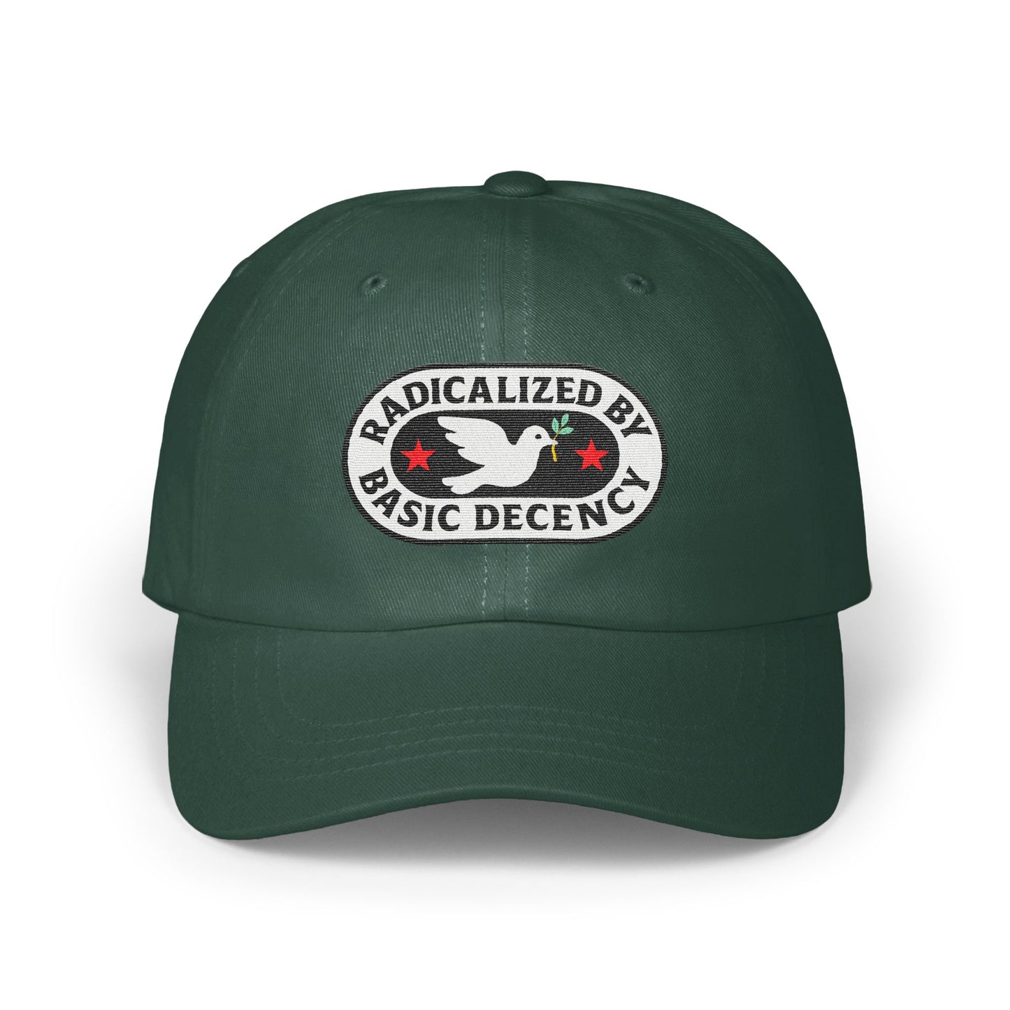 Radicalized by Basic Decency Embroidered Hat product