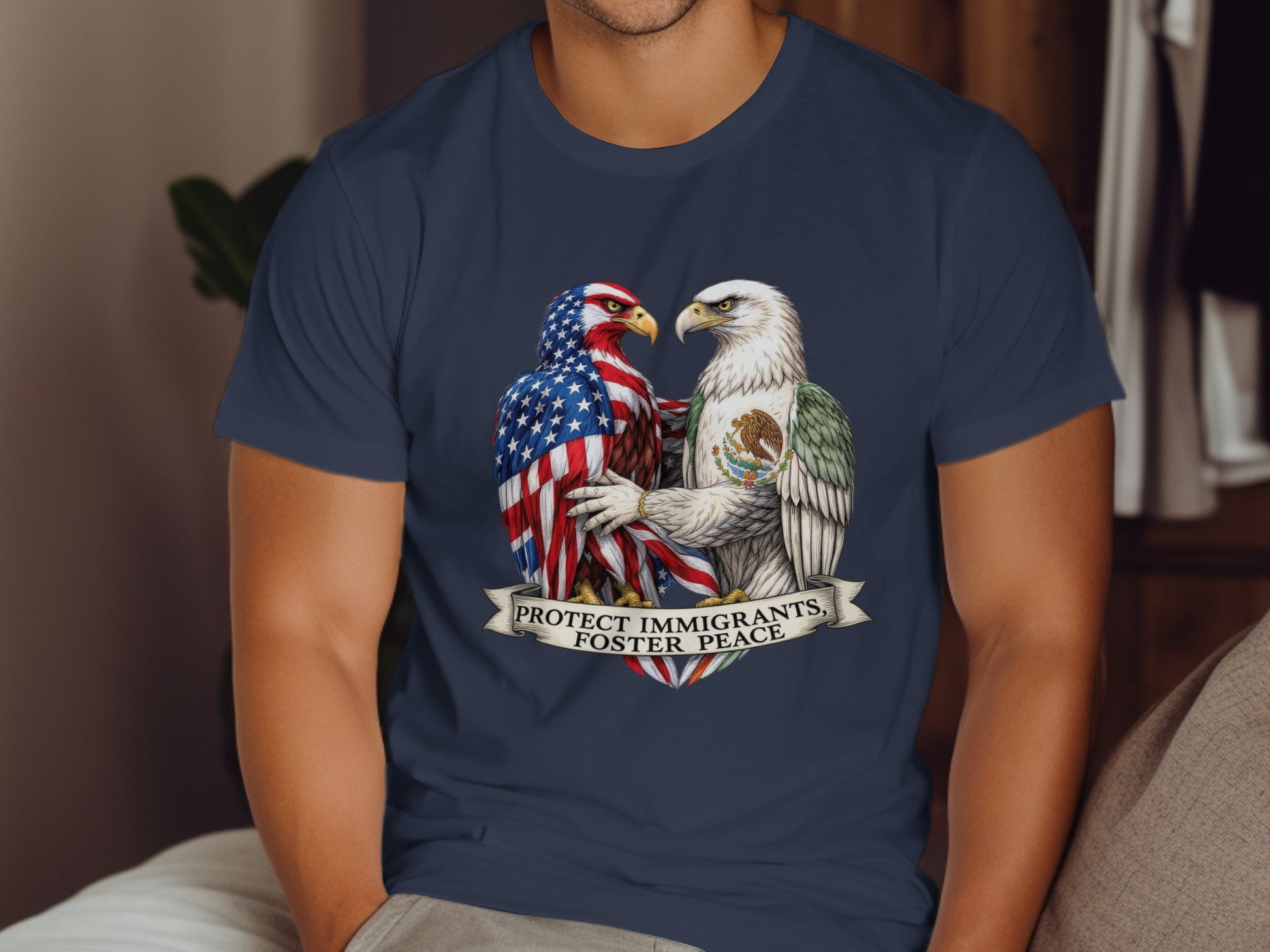 American and Mexican Eagles Protect Immigrants T-shirt product