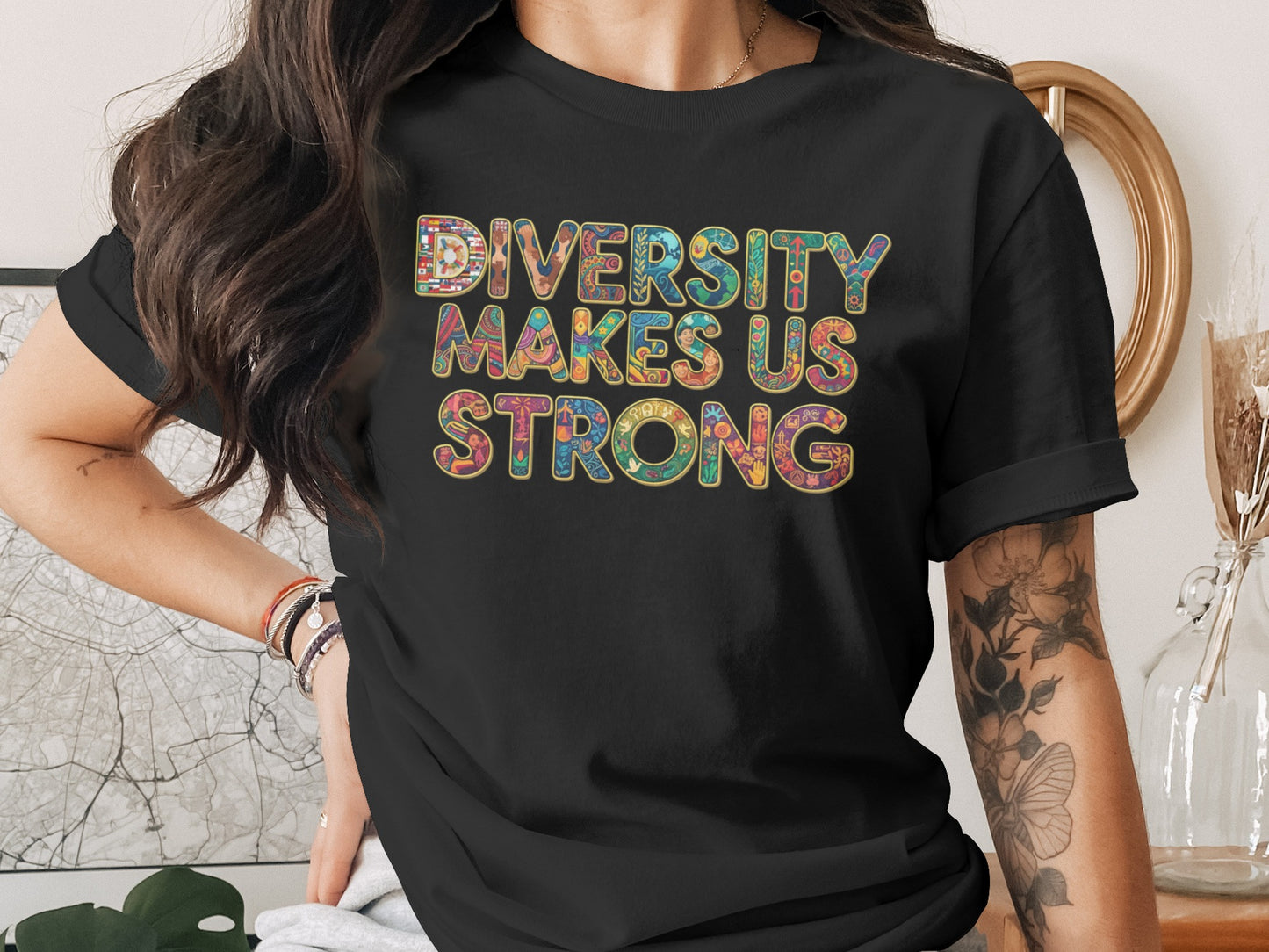 Diversity Makes Us Strong statement tee