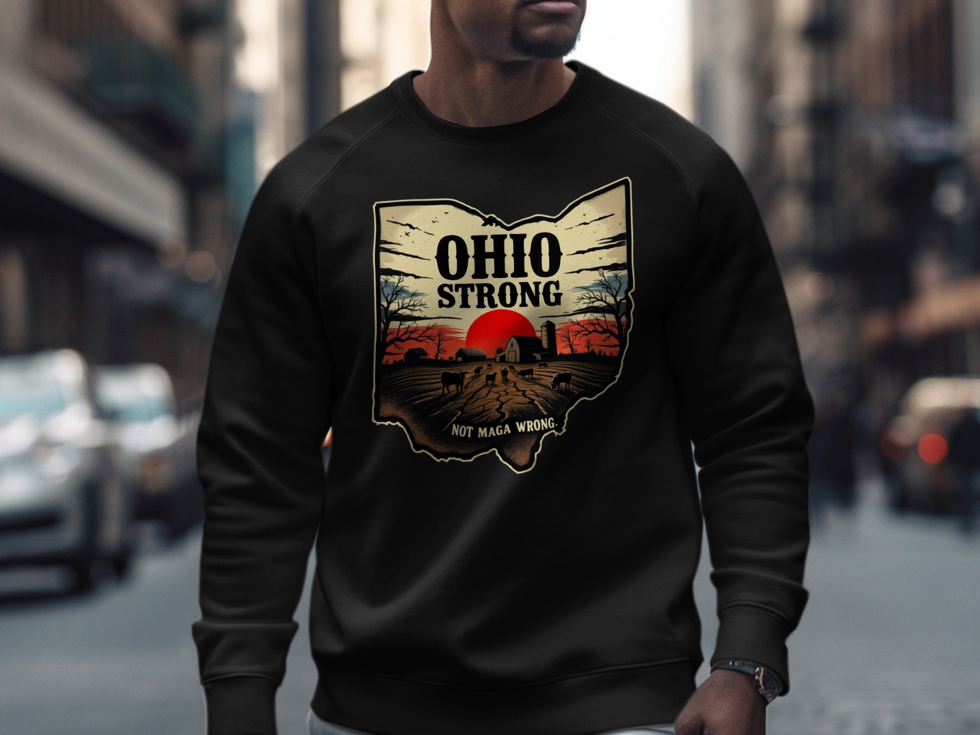 Ohio Strong Not Maga Wrong Design Sweatshirt